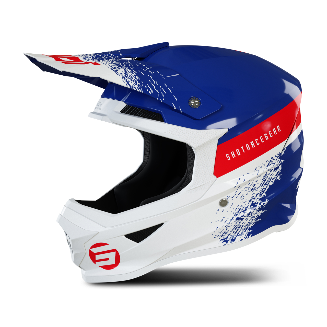 Shot Race Gear Casco de Cross Shot Furious Roll Niño Azul Marino-Blanco-Rojo