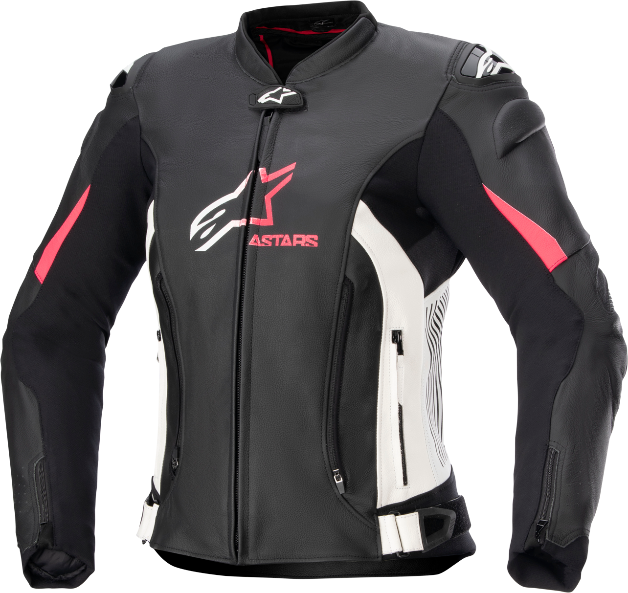 Alpinestars Chaqueta de Moto Mujer  Stella GP Plus V4 Negro-Blanco-Rosa Diva