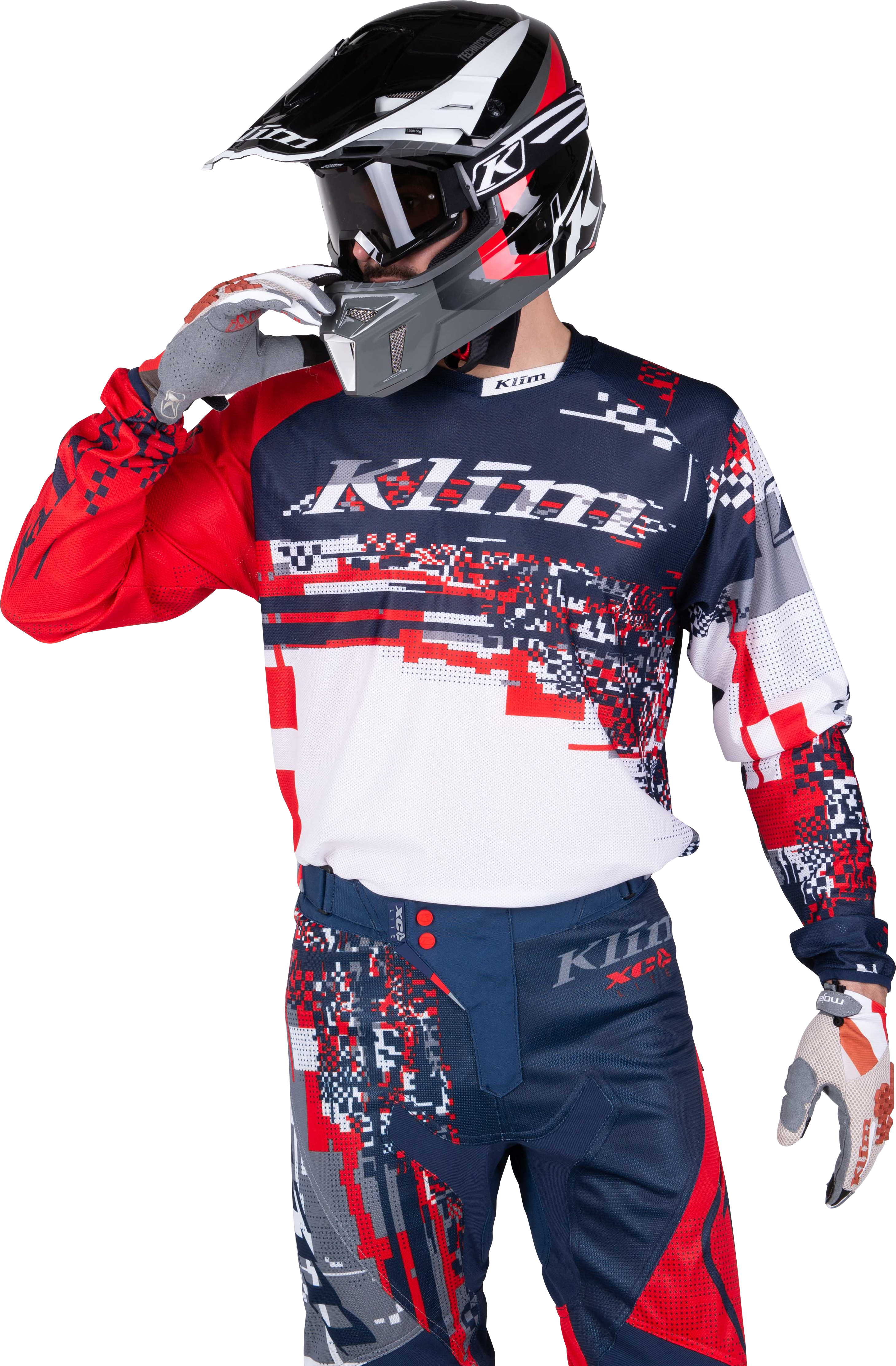 KLIM Camiseta de Cross  XC Lite Digital Chaos Roja