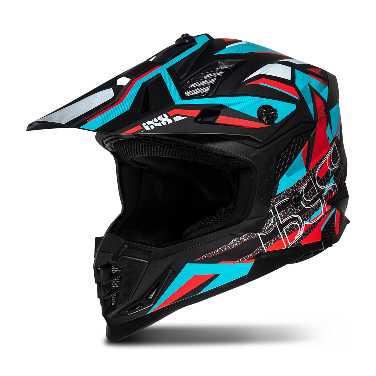 iXS Casco Integral  363 2.0 Negro Mate-Petroleo-Rojo