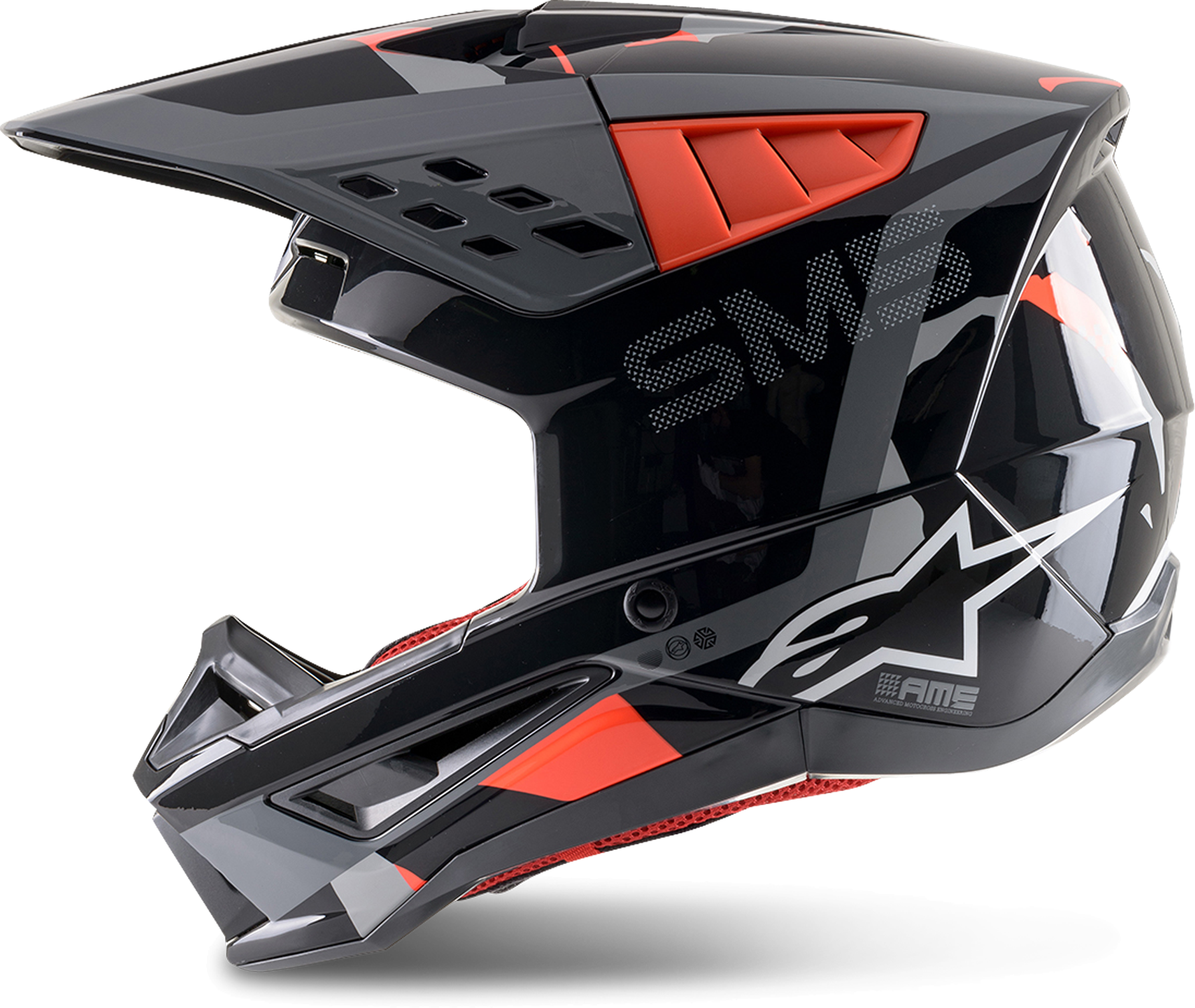 Alpinestars Casco de Cross  SM5 Rover Antracita-Rojo-Camuflaje