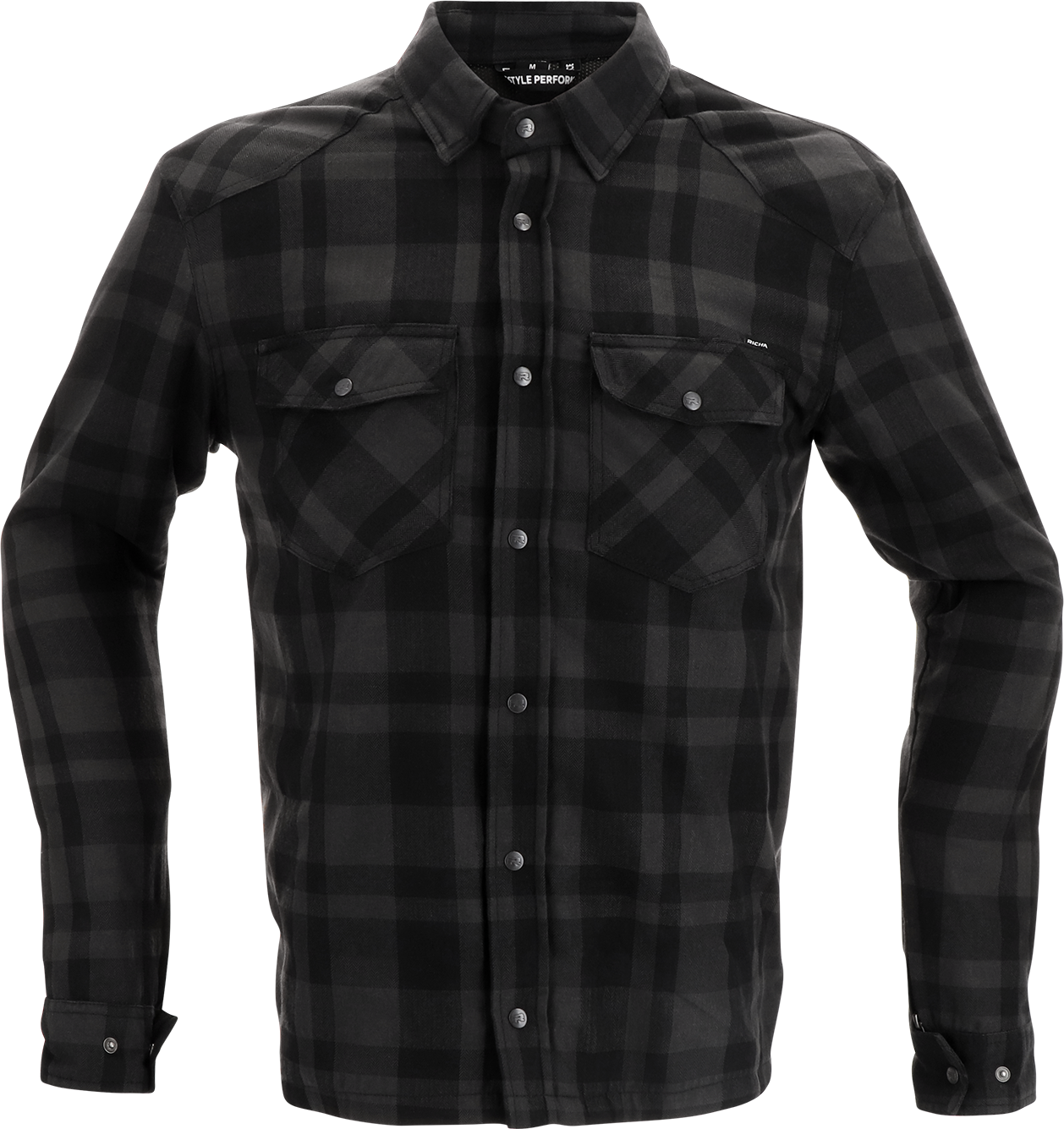 Richa Camisa de Moto  Forest Negro-Gris Oscuro