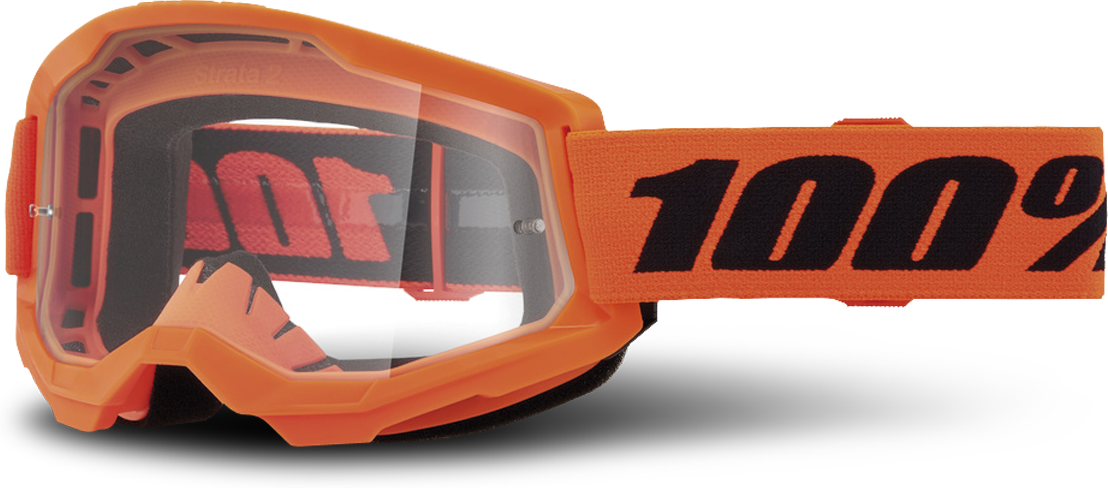 100% Gafas de Cross Niño  Strata 2 Naranja Neón-Transparente