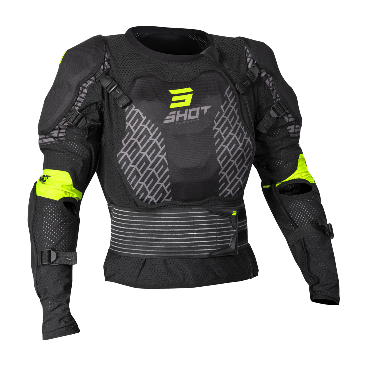 Shot Race Gear Chaqueta de Protección para Niño Shot Optimal Negro-Amarillo Neón