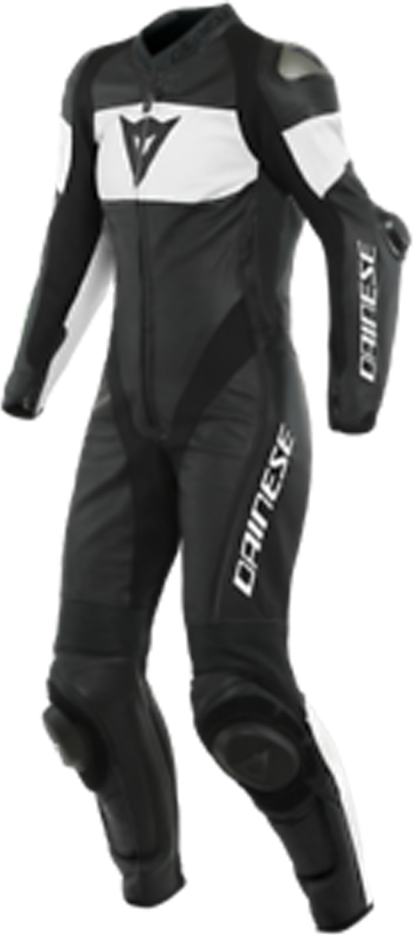 Dainese Imatra Perf. Mono de Cuero para Mujer Negro-Blanco