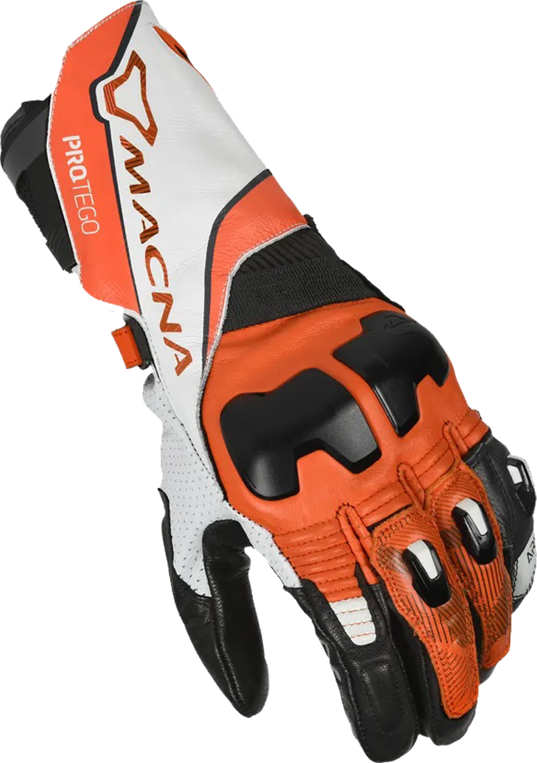 Macna Guantes de Moto  Protego Blanco-Naranja-Negro