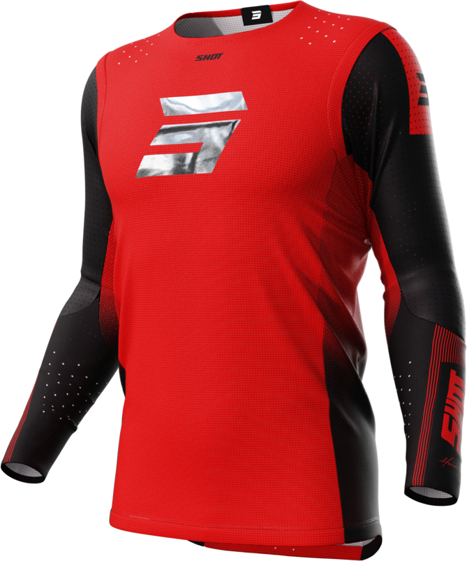 Shot Race Gear Camiseta de Cross Shot Aerolite Honor Rojo-Cromado