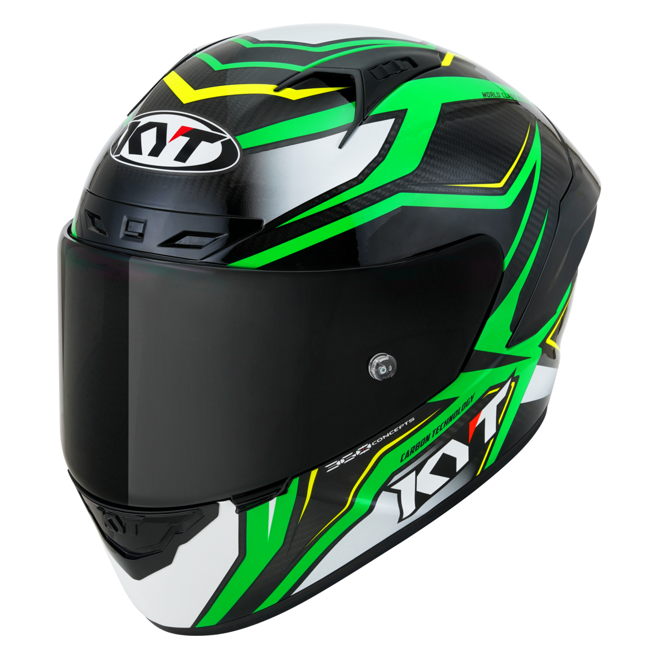 KYT Casco Integral  NZ-Race Carbon Stride Verde Flúor