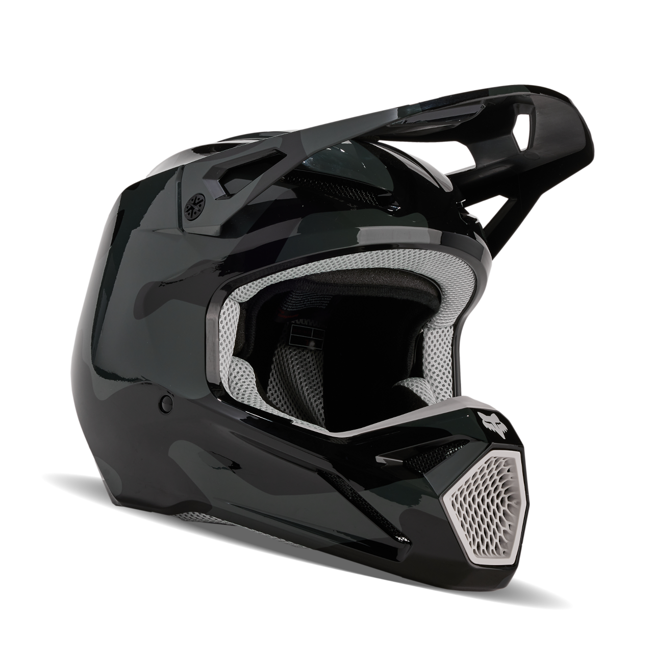 FOX Casco de Cross  V1 BNKR Negro Camuflaje