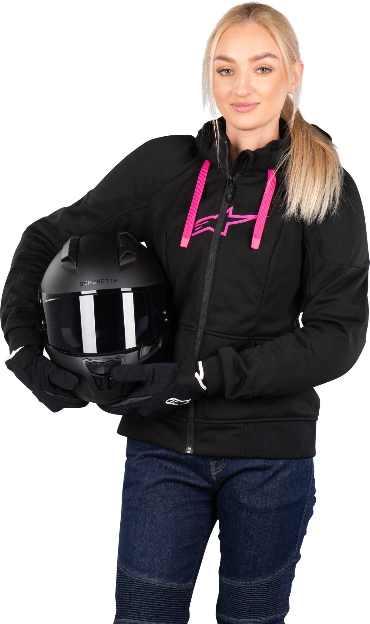 Alpinestars Chaqueta con capucha  Stella Chrome Sport Negro-Rosa