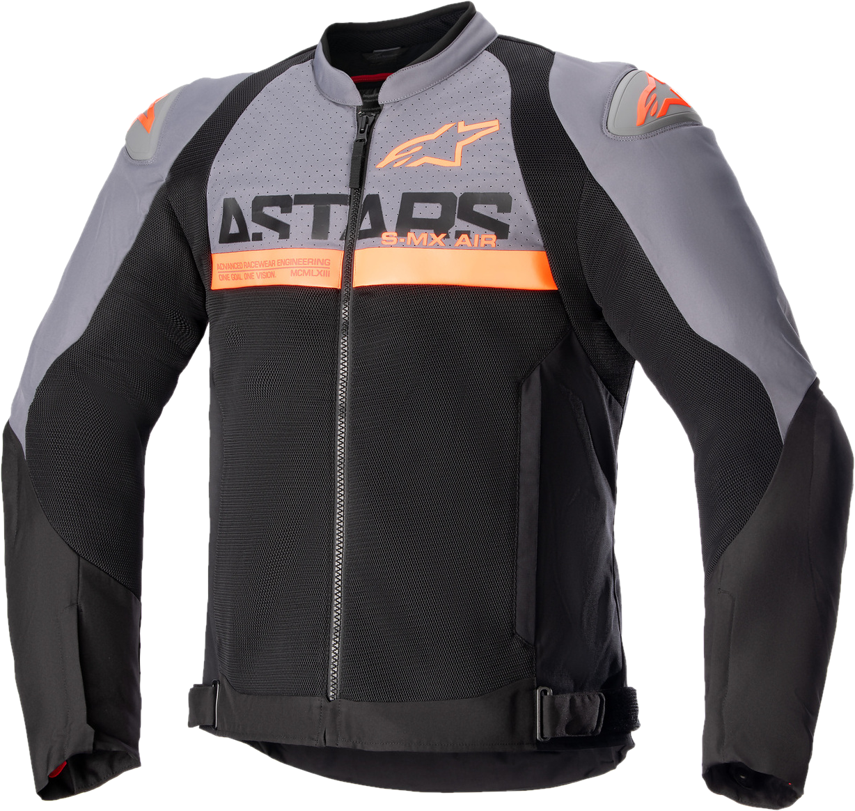 Alpinestars Chaqueta de Moto  SMX Air Gris Oscuro-Negro-Naranja Fluo