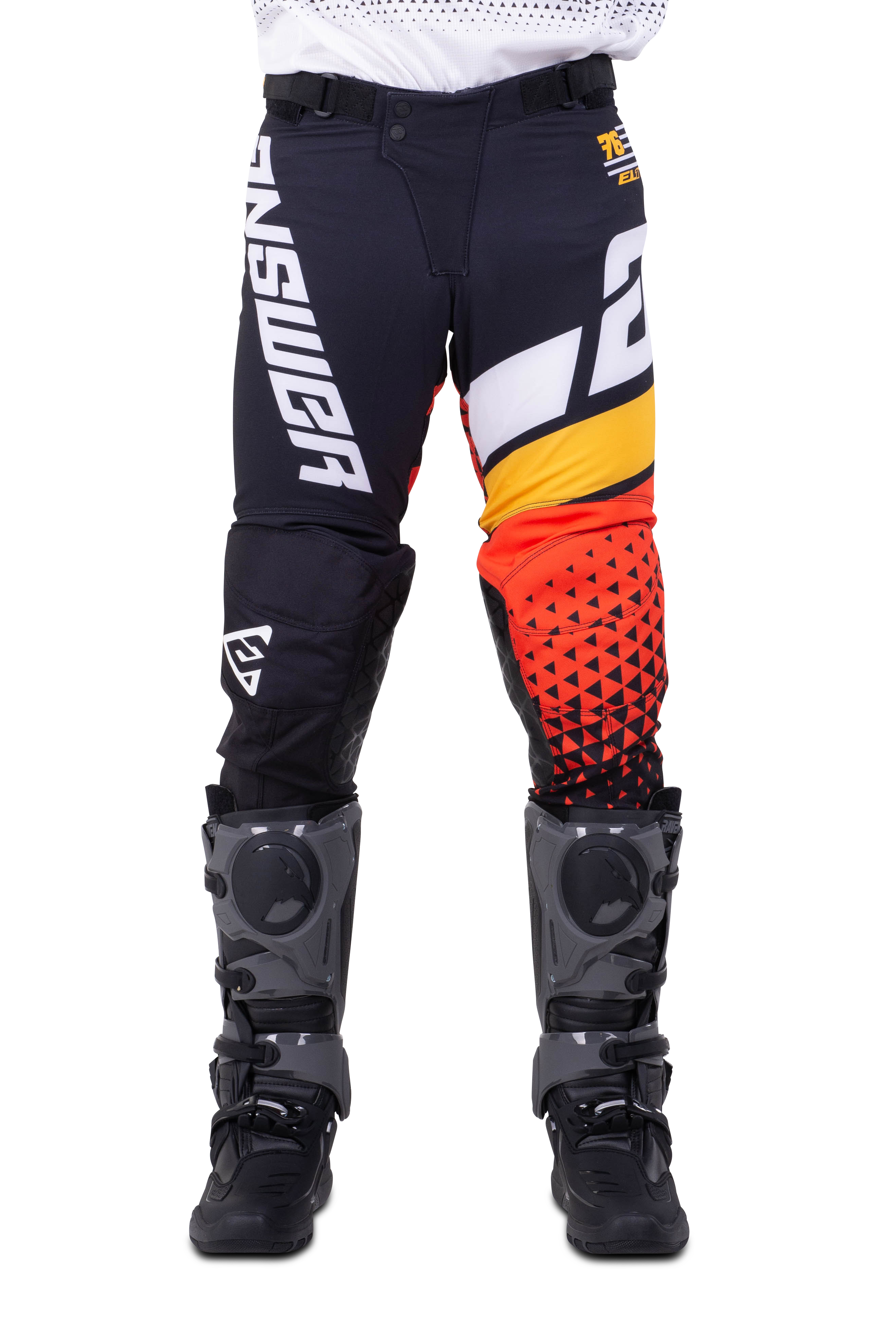 Answer Racing Pantalones de Cross Answer Elite Korza Negro-Blanco-Naranja