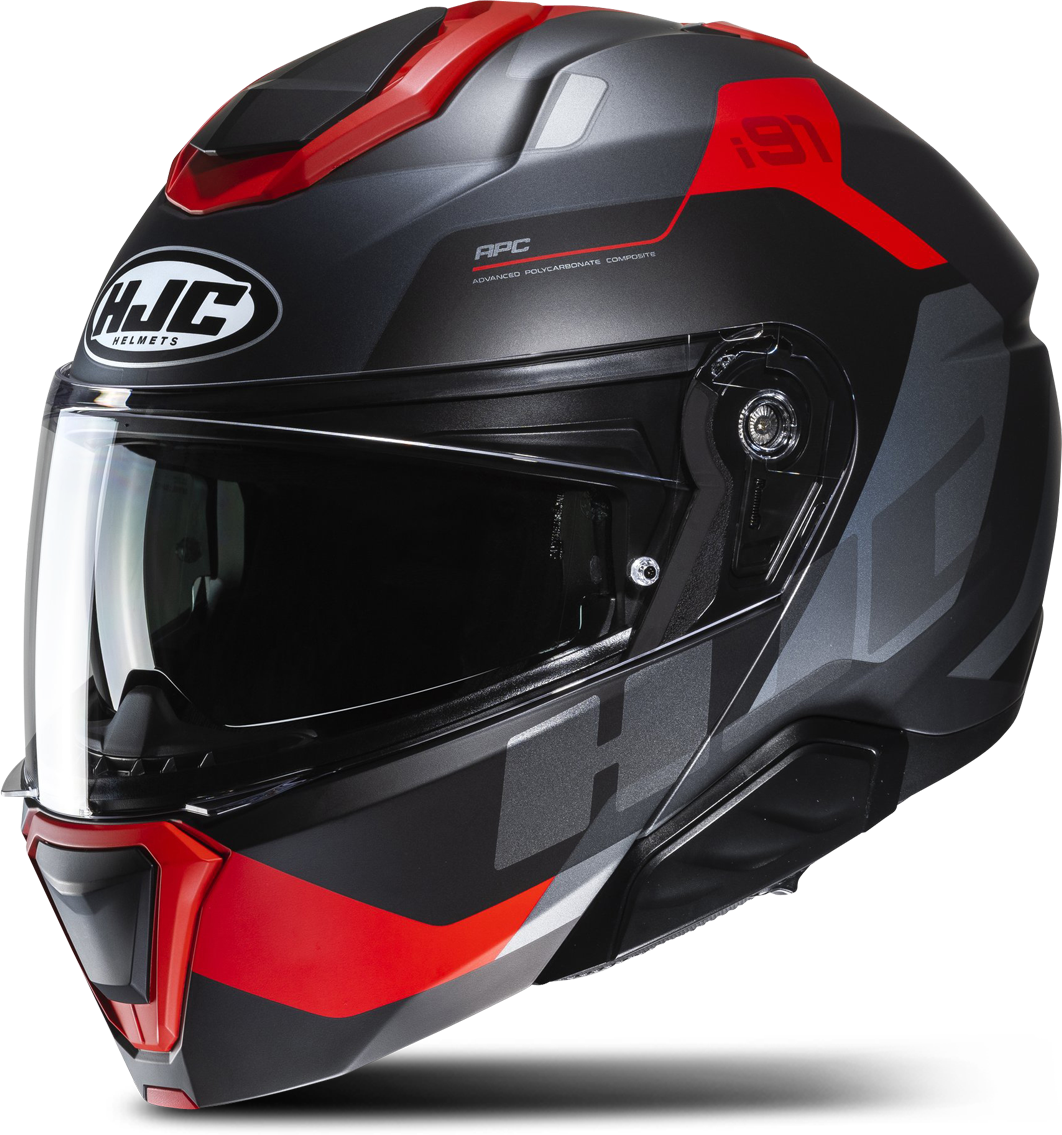 HJC Casco Modular  i91 Carst MC1SF Negro-Rojo