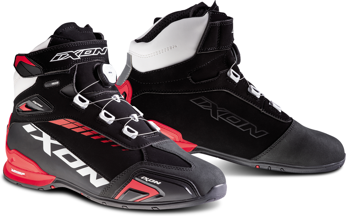 Ixon Botas de Moto  Bull WP Negro-Blanco-Rojo