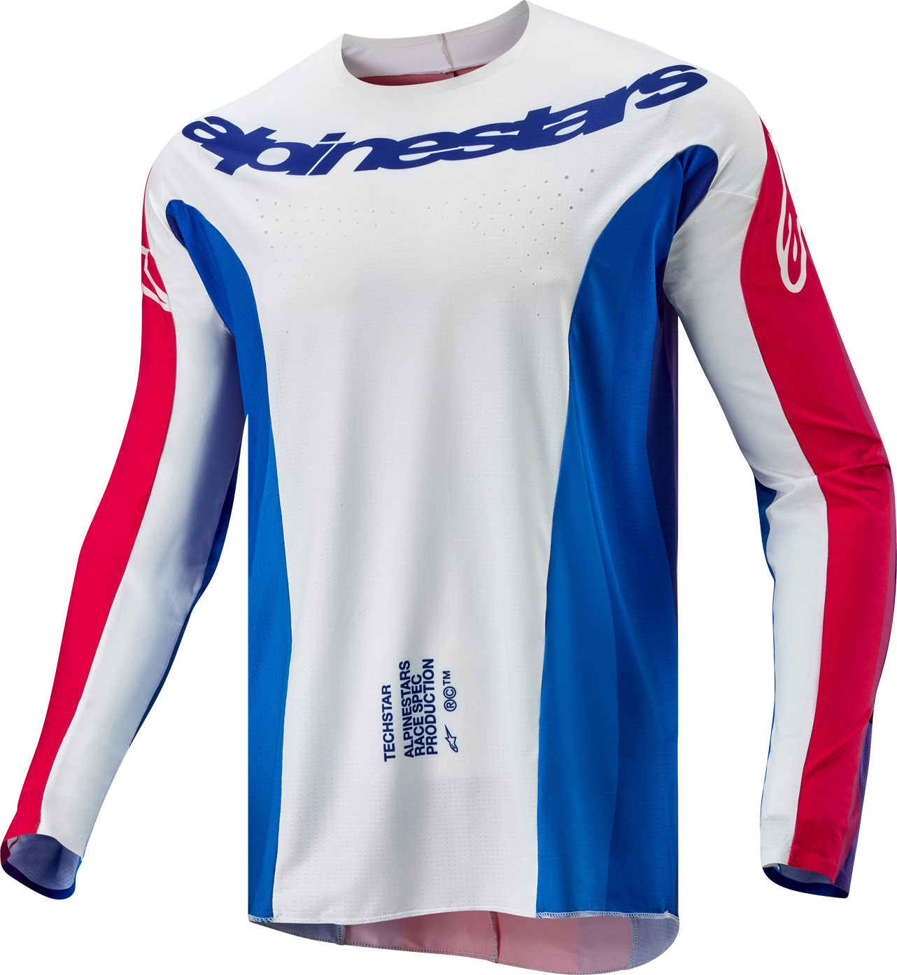 Alpinestars Camiseta de Cross  Techstar Pneuma Azul-Rojo Marte-Blanco