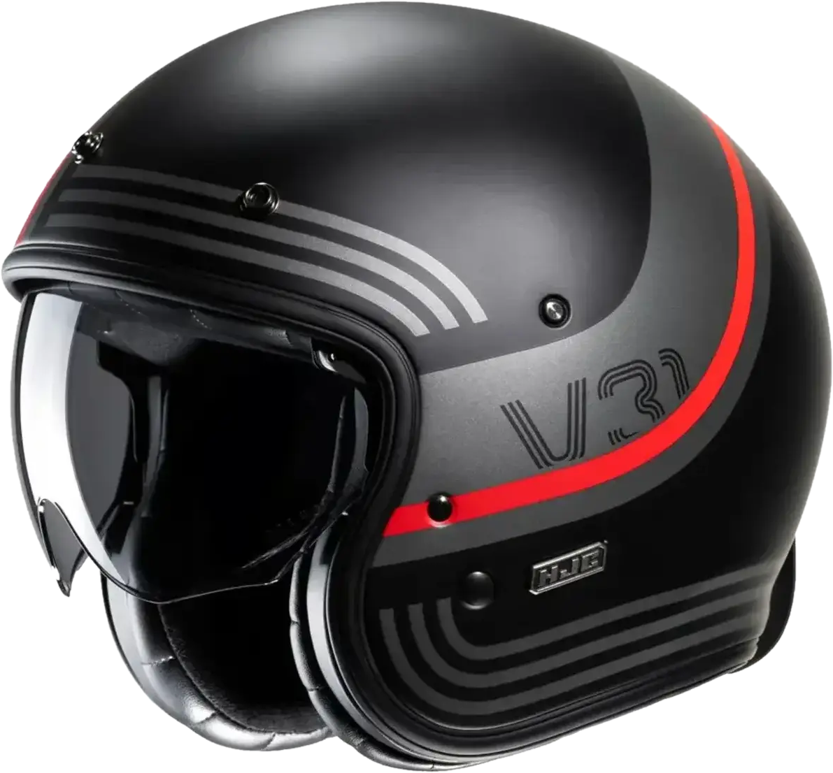 HJC Casco Jet  V31 Byron Negro-Rojo