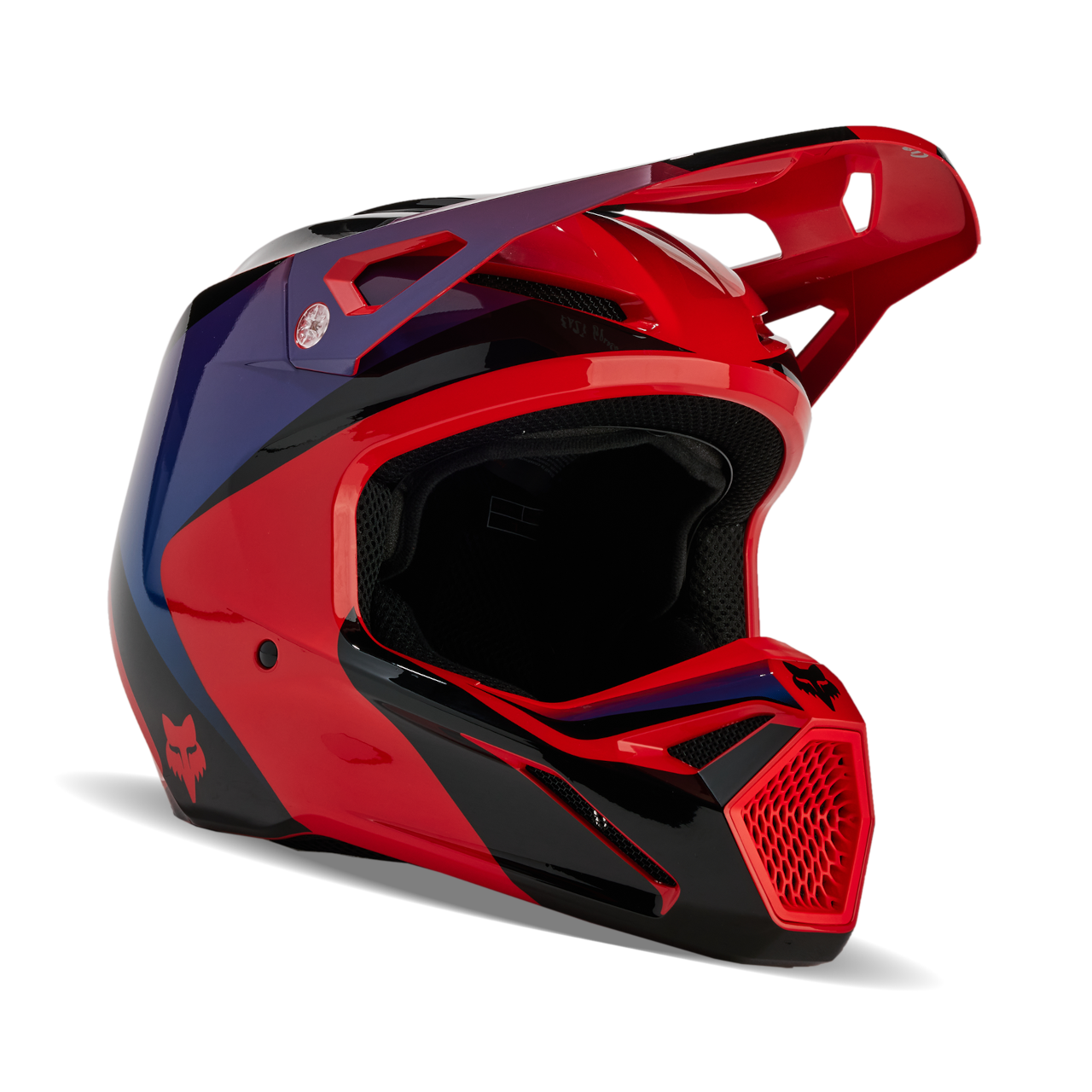 FOX Casco de Cross  V1 Streak Rojo Fluorescente