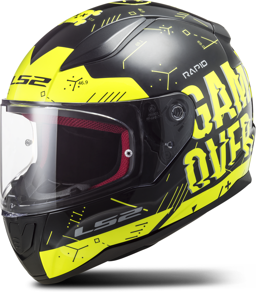 LS2 Casco Integral  FF353 RAPID Player Negro-HiVis Amarillo