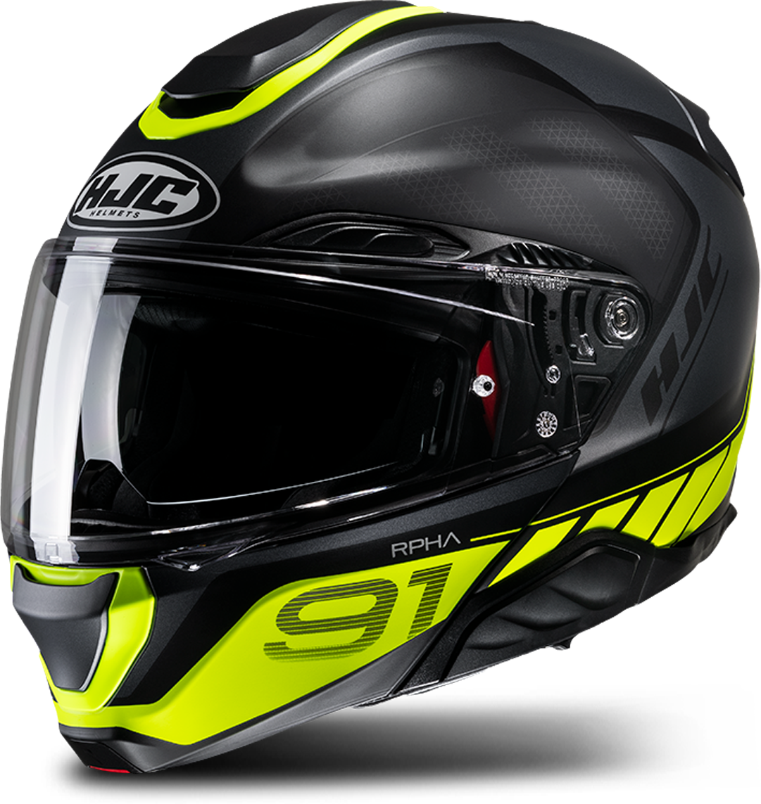 HJC Casco Modular  RPHA 91 Rafino Negro-Hi-Vis-Amarillo