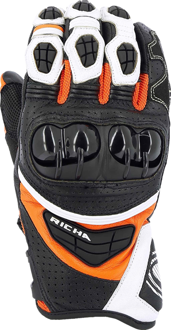 Richa Guantes de Moto  Stealth Negro-Blanco-Naranja