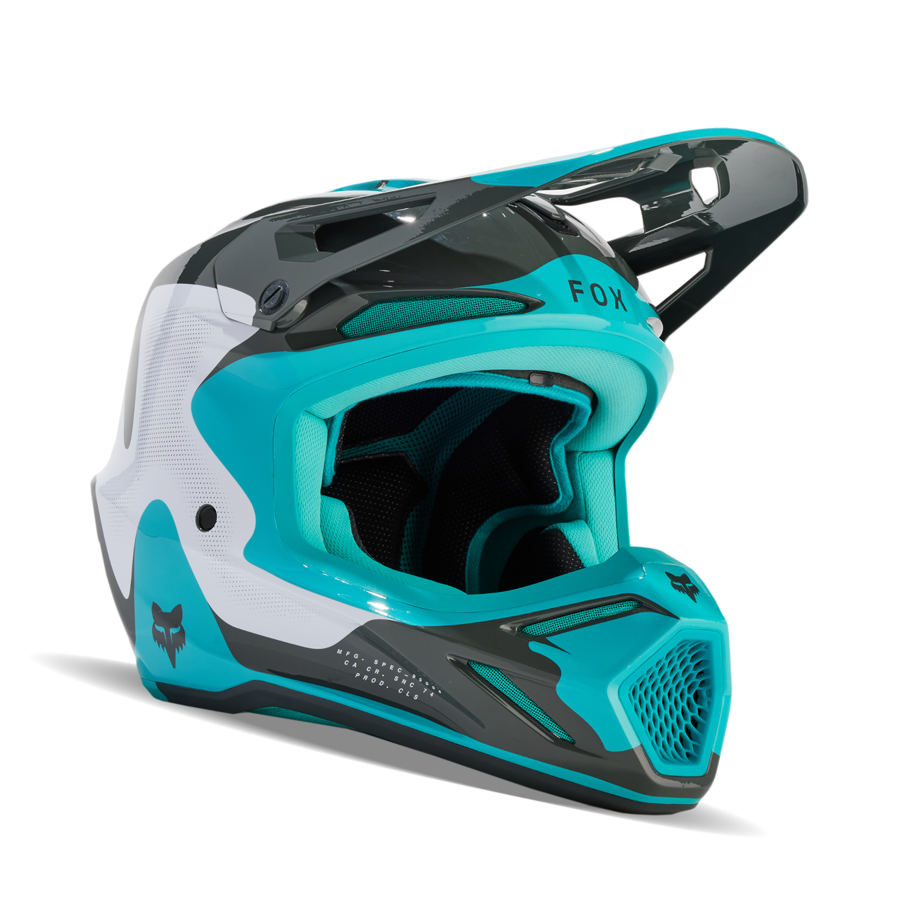 FOX Casco de Cross  V3 Revise Verde Azulado