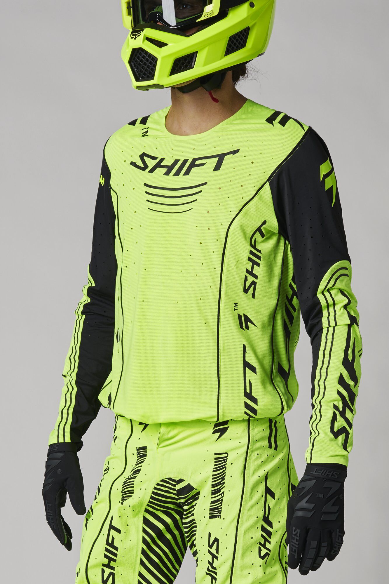 Shift Camiseta de Cross  3lue Label Cuda Verde Fluo