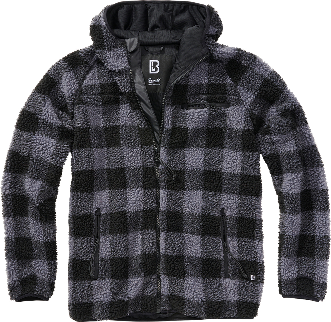 Brandit Chaqueta Polar  Worker Negro-Gris