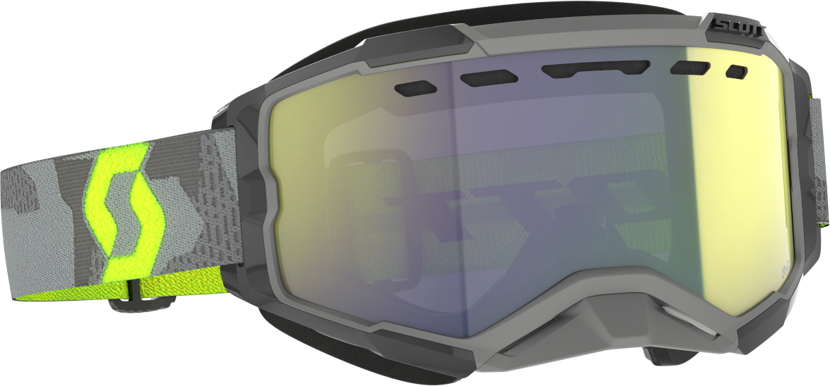 Scott Gafas Moto de Nieve  Fury Gris Claro-Amarillo Neón-Amarillo Cromado