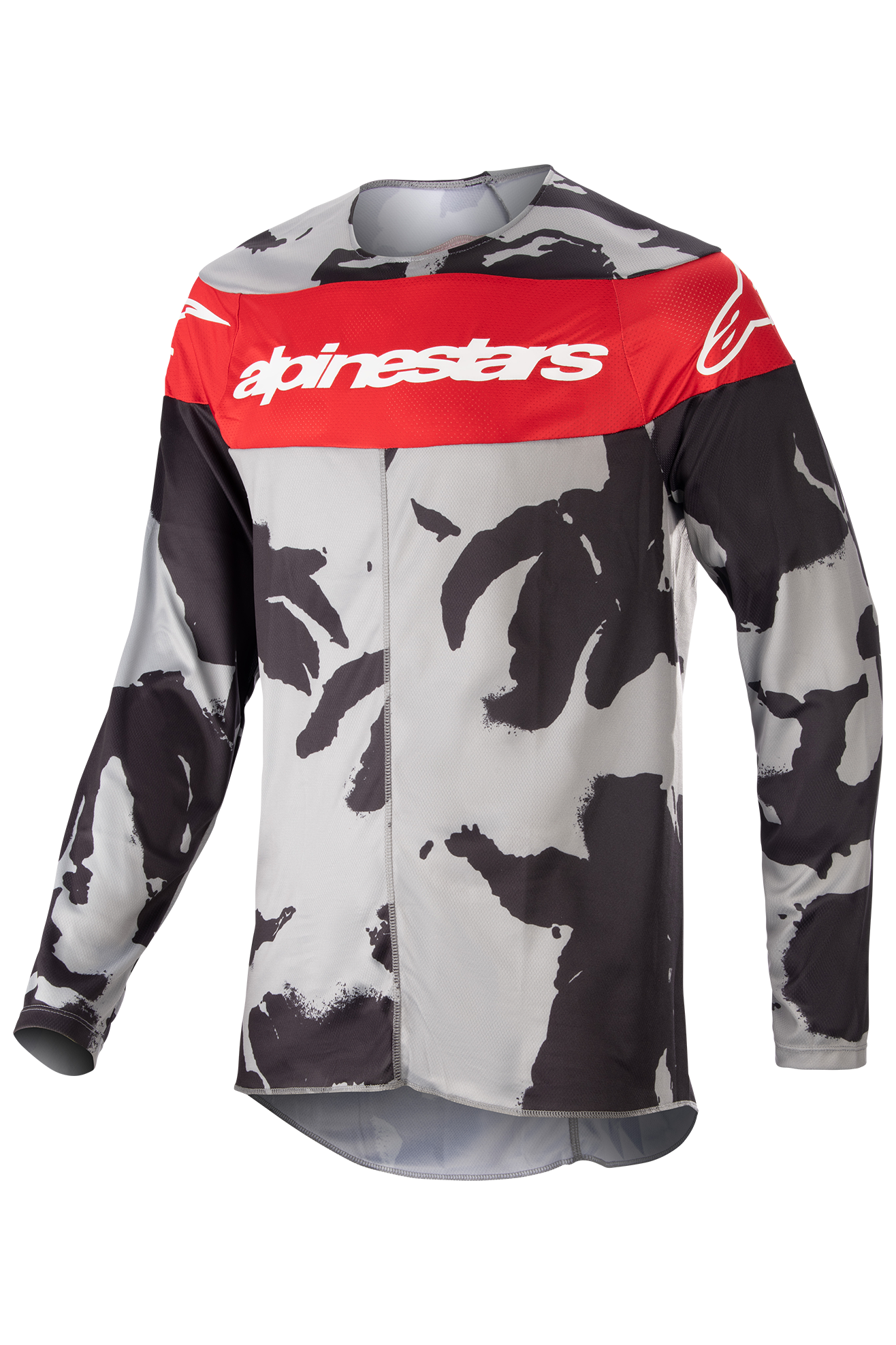 Alpinestars Camiseta de Cross  Racer Tactical Gris Camuflaje-Rojo Marte