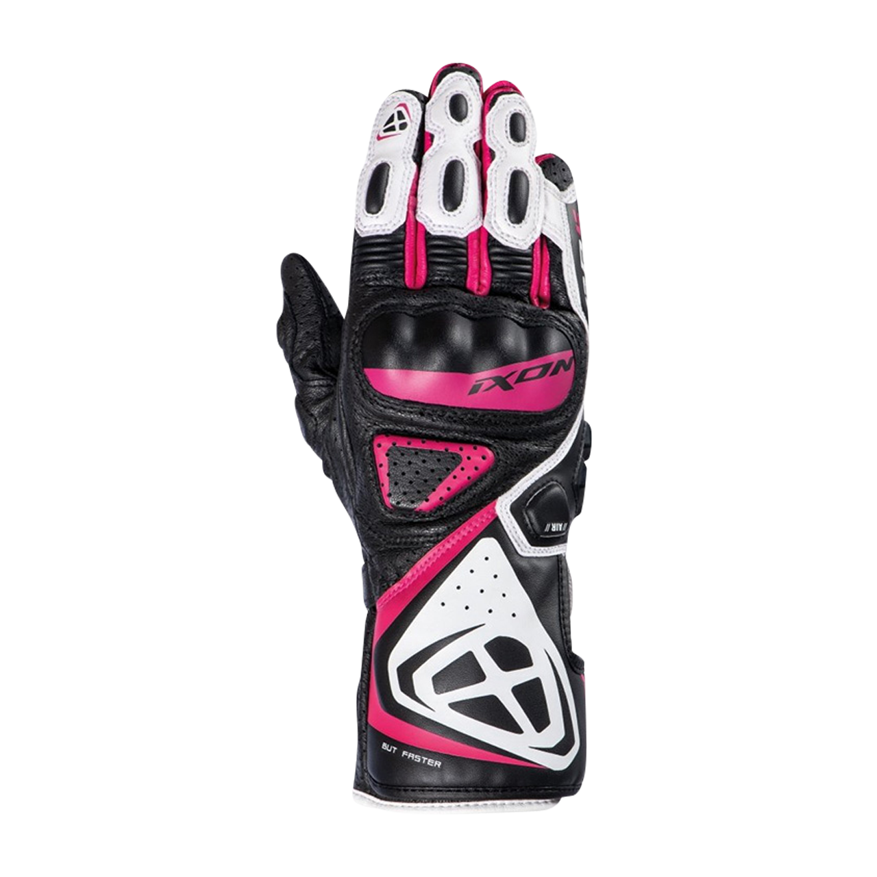 Ixon Guantes de Moto para Mujer  GP5 Air Negro-Blanco-Fúcsia