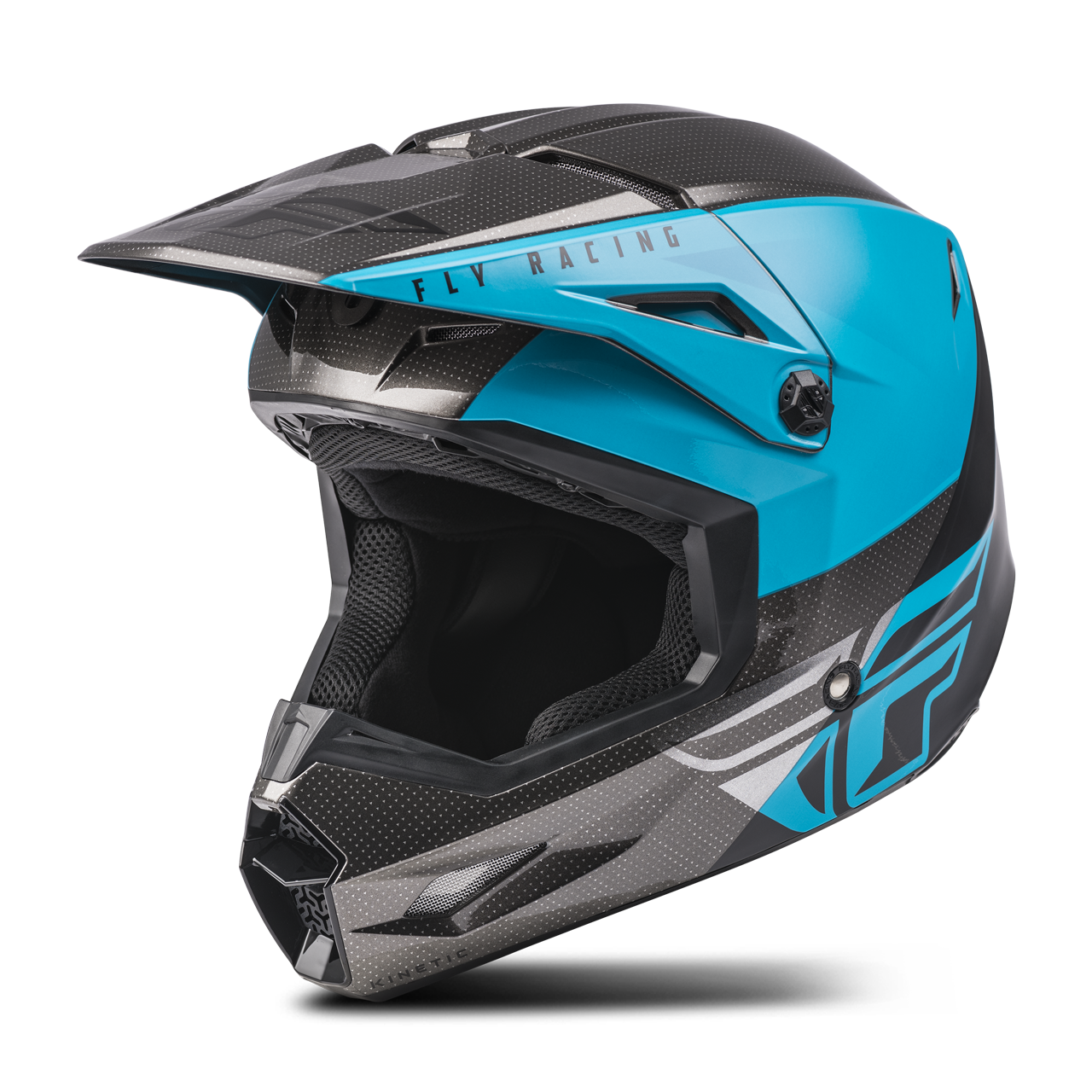 FLY Racing Casco de Cross  Kinetic Straight Edge Azul-Gris-Negro