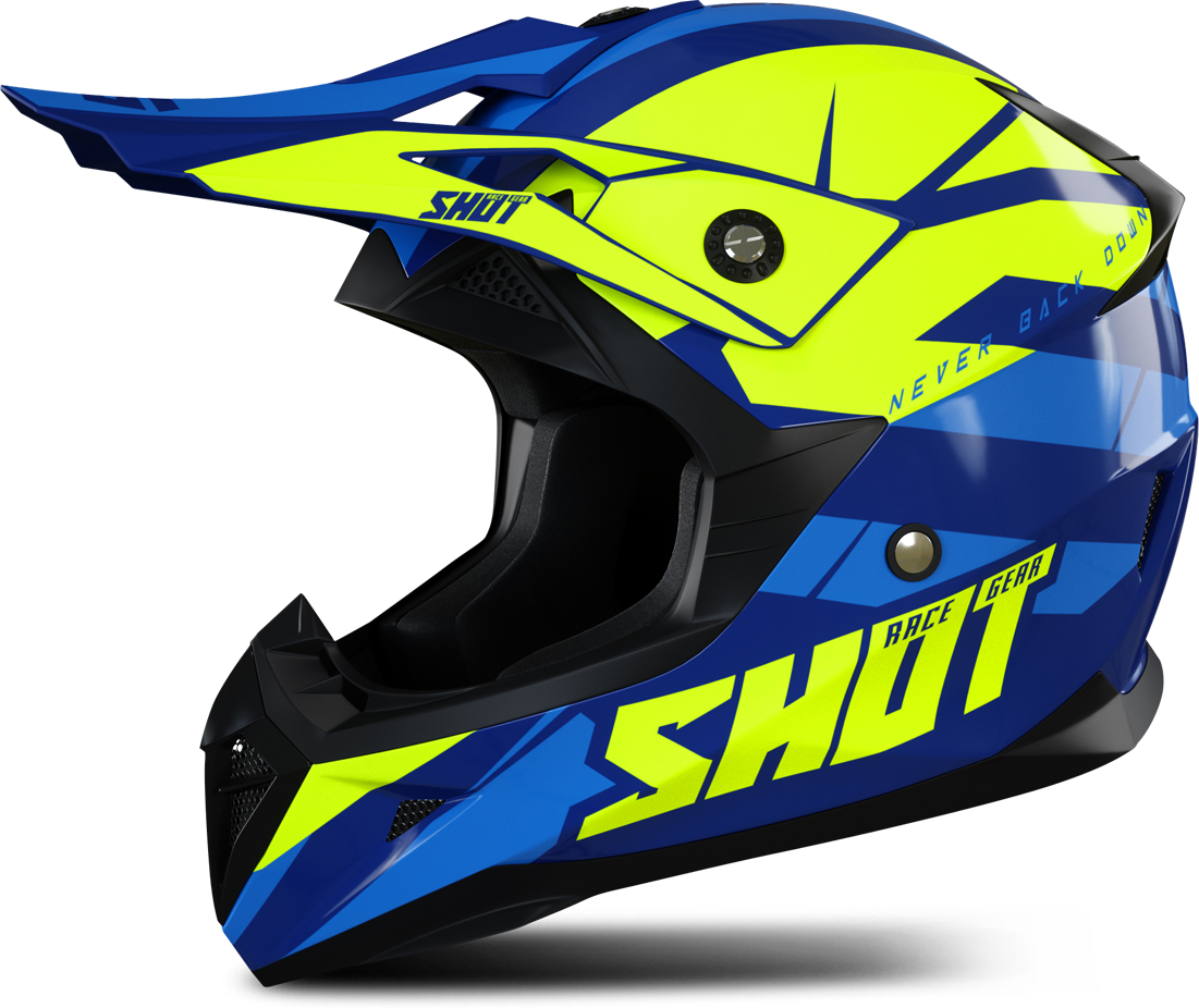 Shot Race Gear Casco de Cross Shot Pulse Revenge Azul Marino-Amarillo-Azul