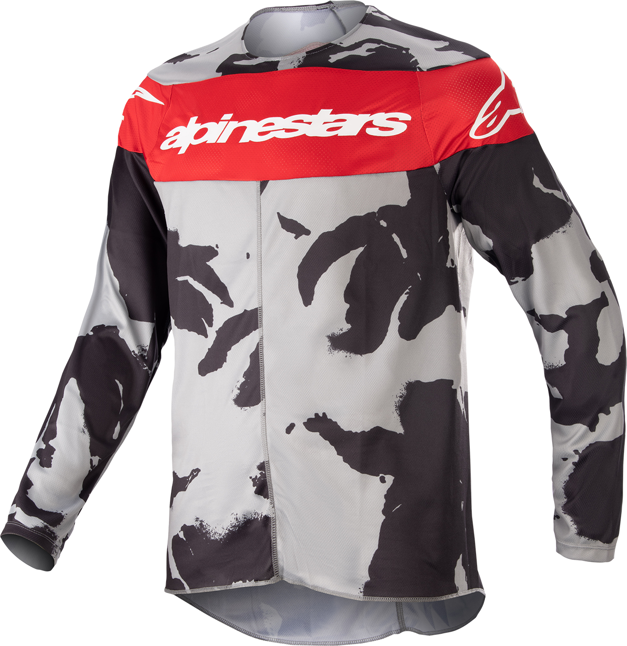 Alpinestars Camiseta de Cross Niño  Racer Tactical Gris Camuflaje-Rojo Marte