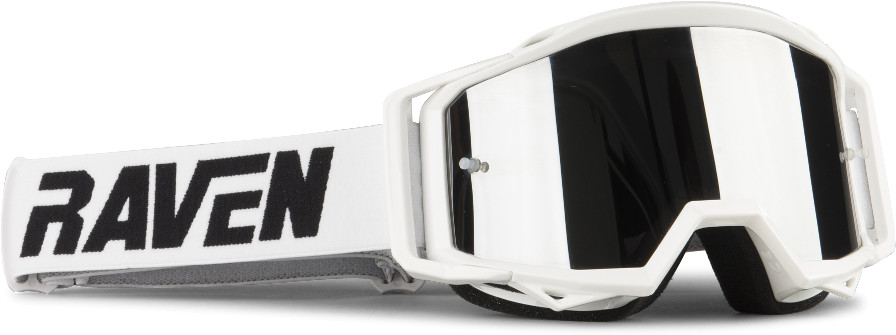 Raven Gafas de Cross  Sniper Crew Blancas - Lente de Espejo Plateada