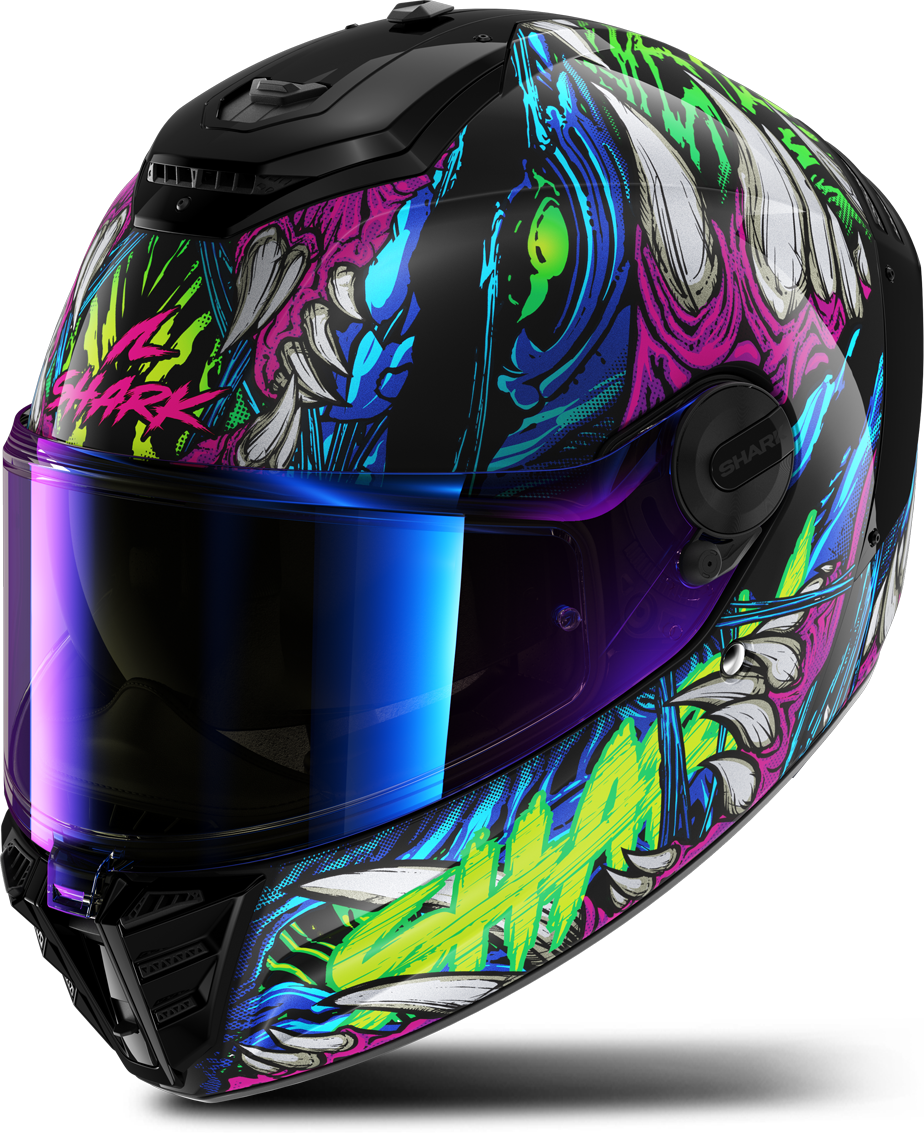 Shark Casco Integral  Spartan RS Shaytan Negro-Verde-Violeta