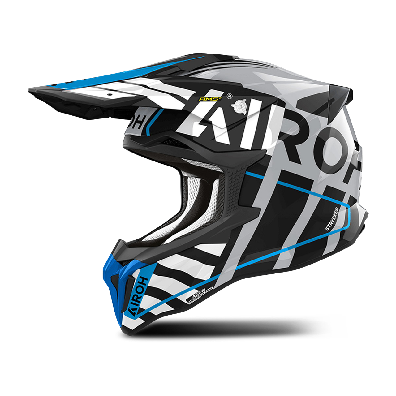 Airoh Casco de Cross  Strycker Brave Azul-Gris Brillante