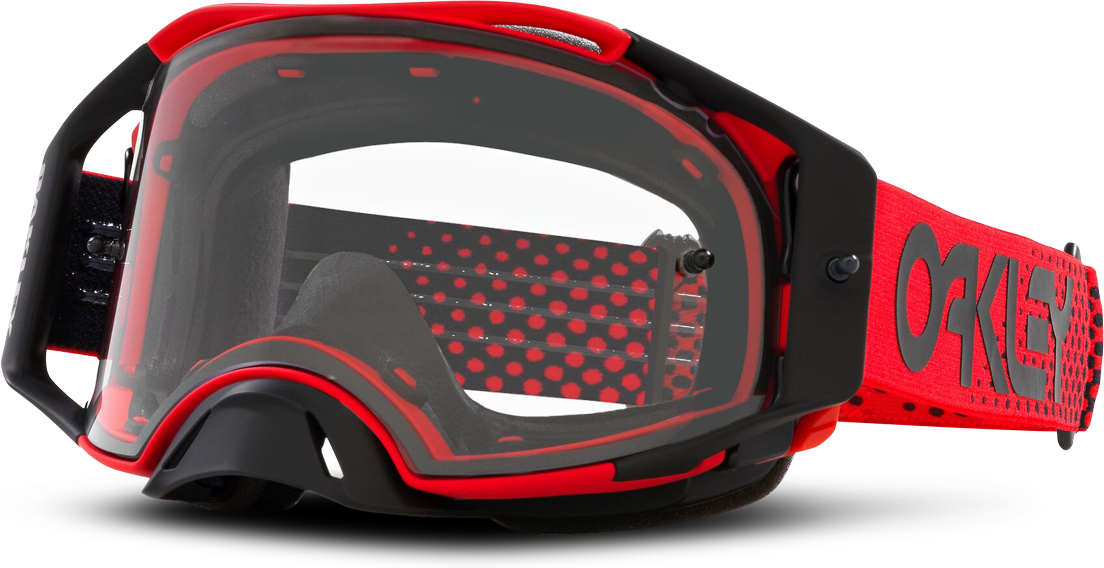 Oakley Gafas de Cross  Airbrake Moto-Rojo con Transparente