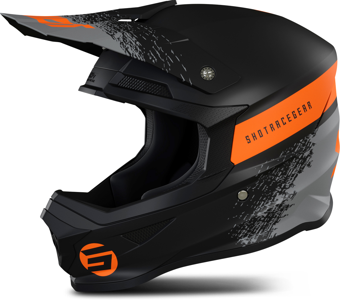 Shot Race Gear Casco de Cross Shot Furious Roll Negro-Naranja