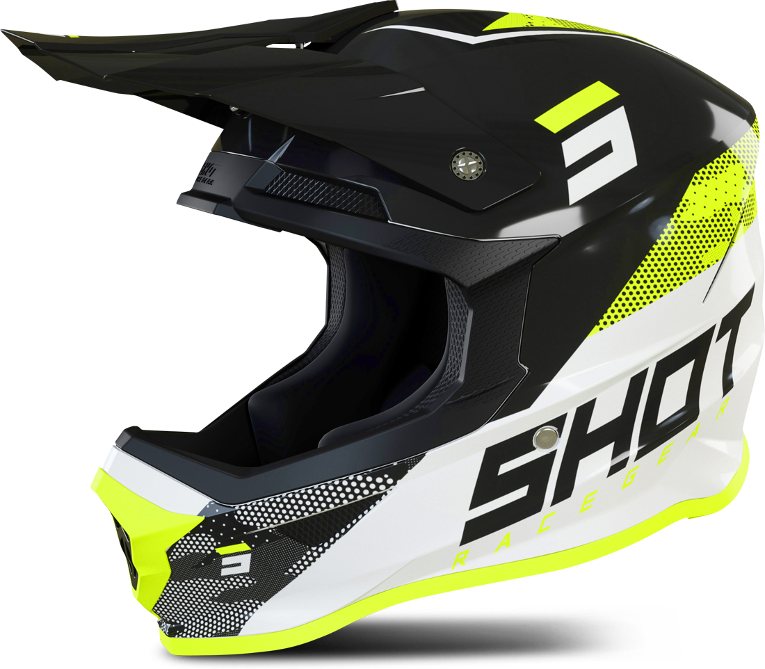 Shot Race Gear Casco de Cross Shot Furious Camo Camuflaje-Amarillo Neón