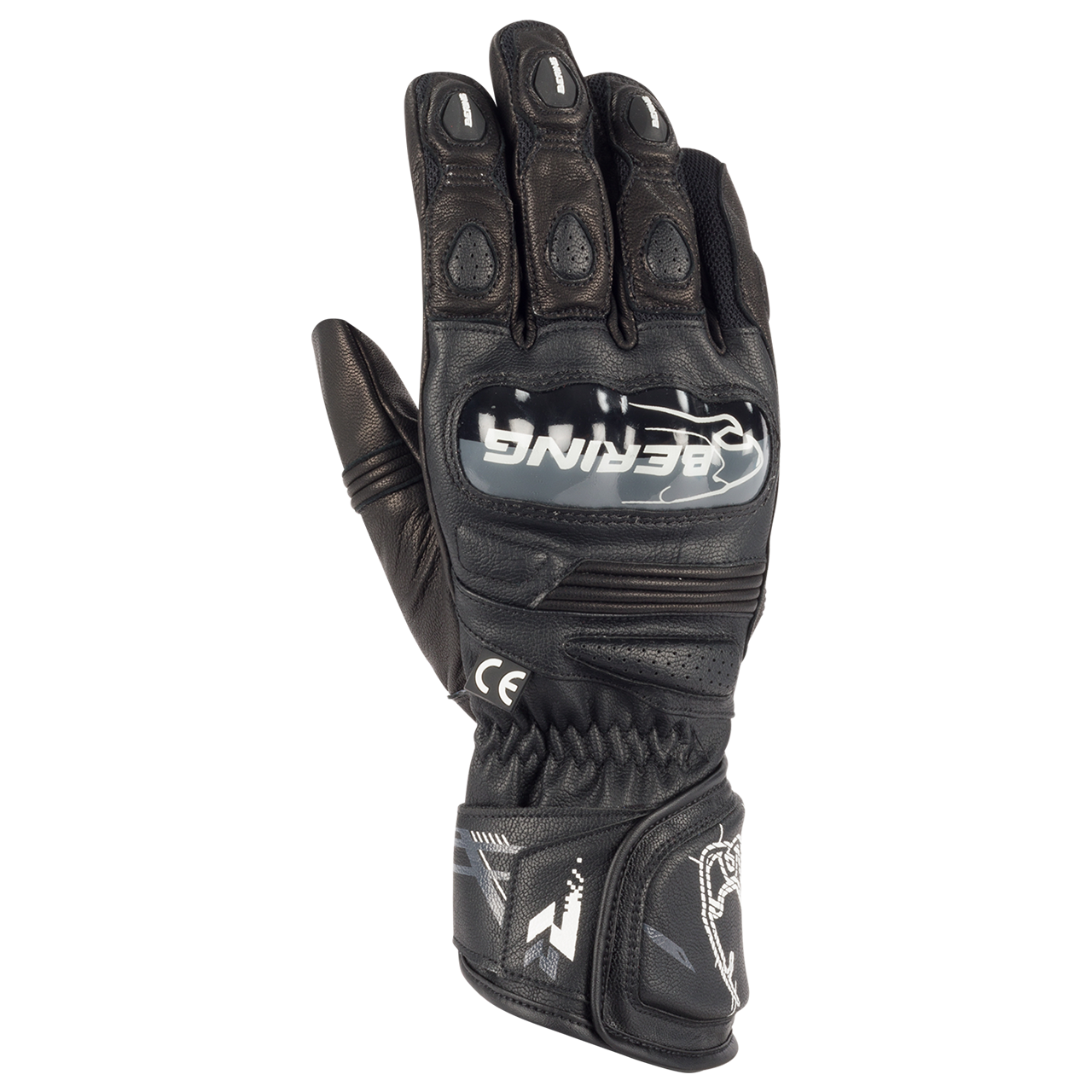 Bering Guantes de Moto  Snap Negro-Blanco