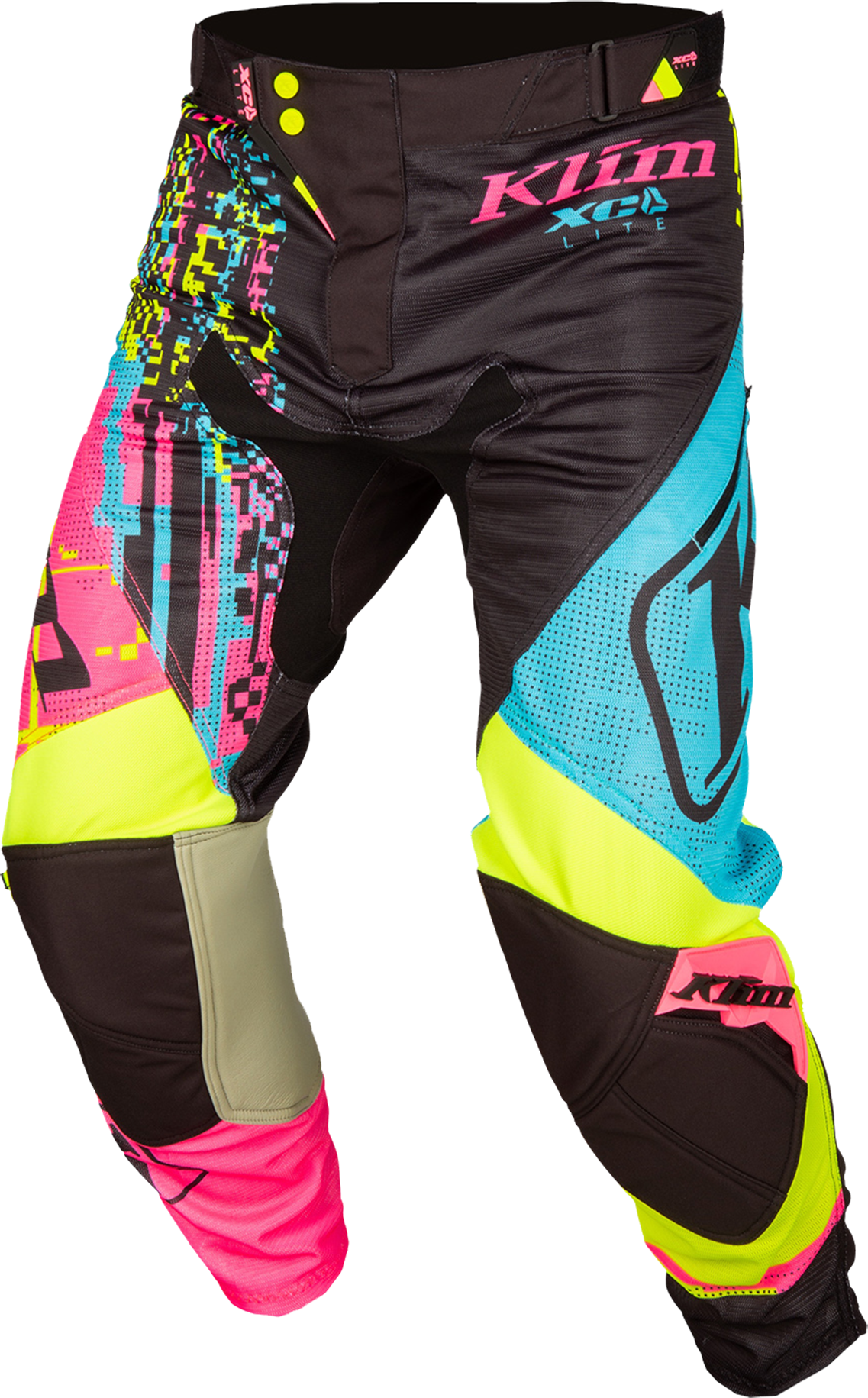 KLIM Pantalones de Cross  XC Lite Digital Chaos Negro-Amarillo