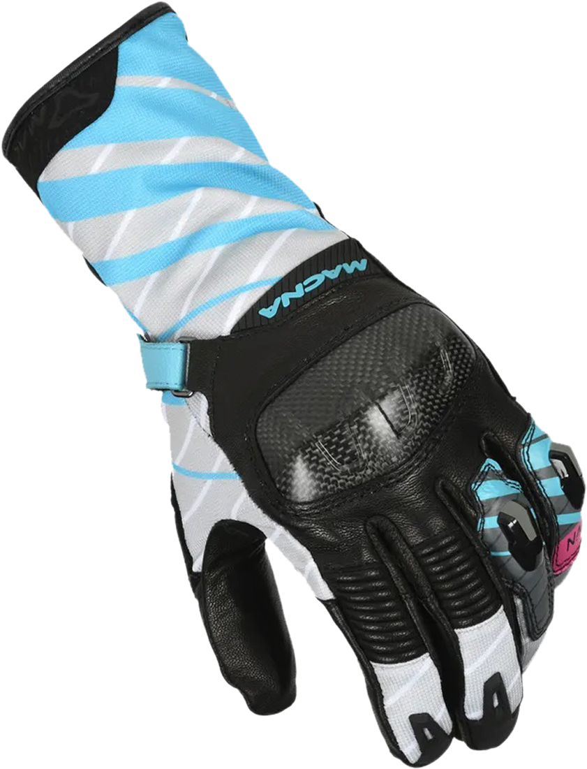 Macna Guantes de Moto Mujer  Krown Negro-Gris Claro-Azul