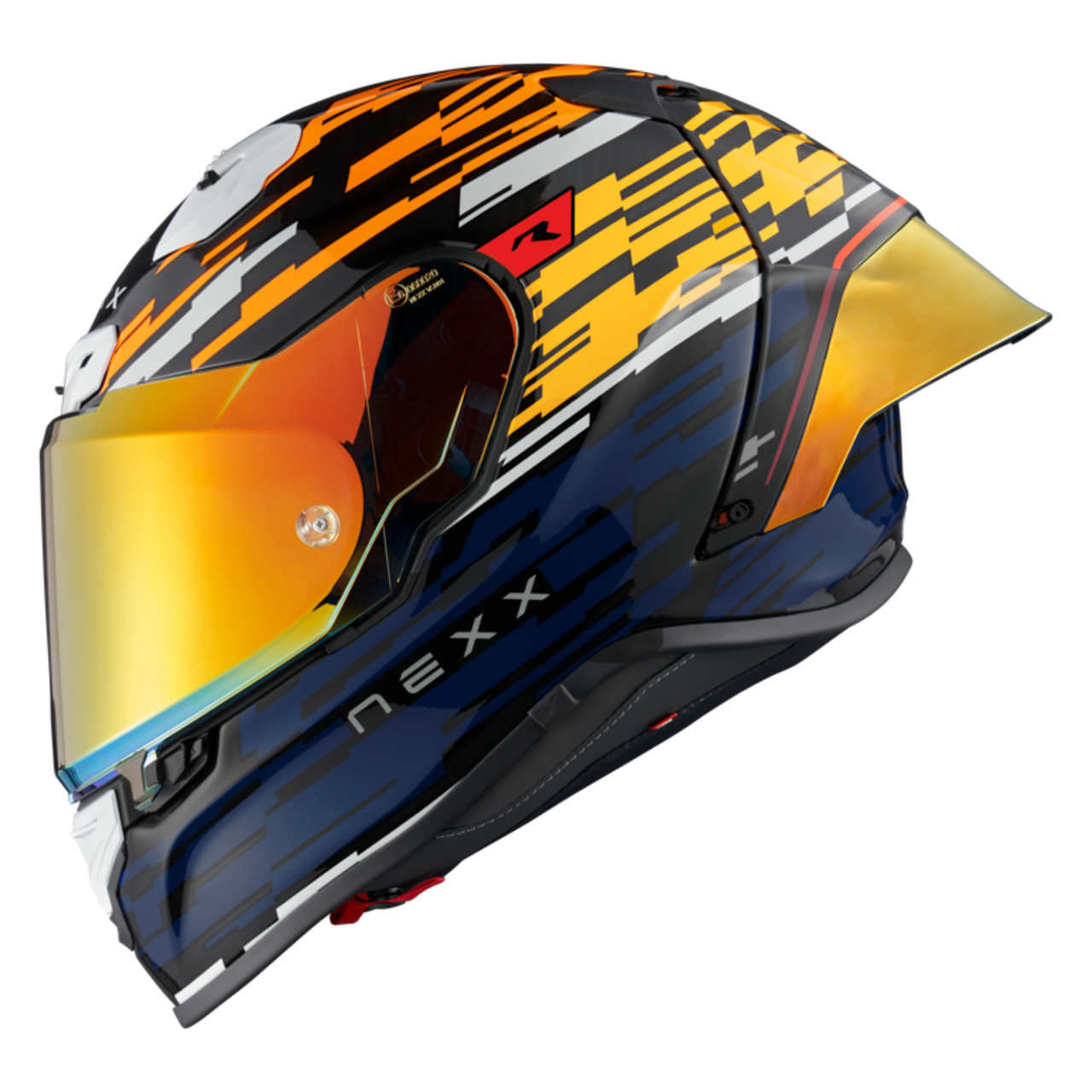 Nexx Casco Integral  X.R3R Glitch Racer Naranja-Azul