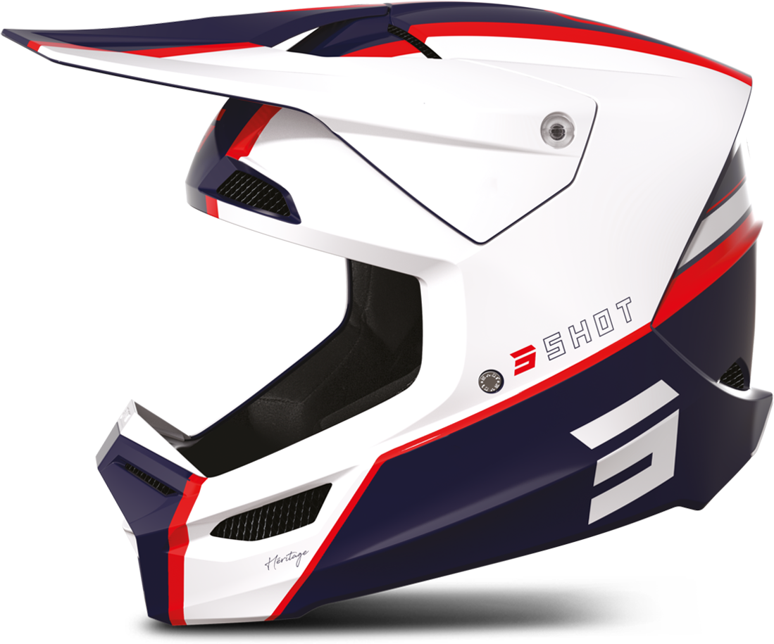 Shot Race Gear Casco de Cross Shot Furious Heritage Azul-Blanco-Rojo