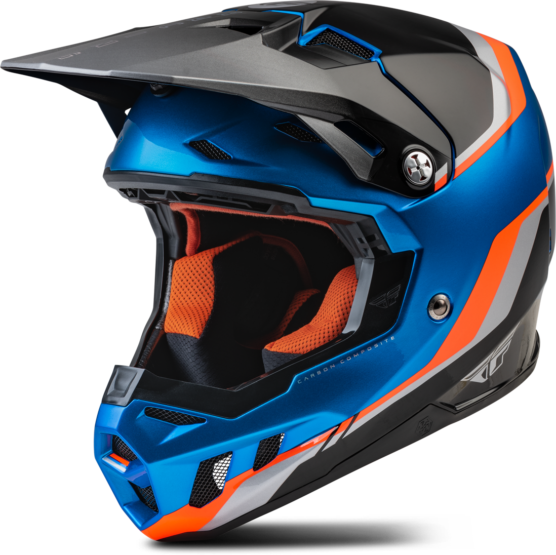 FLY Racing Casco de Cross  Formula CC Driver Azul-Naranja-Negro