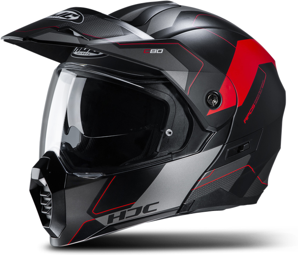 HJC Casco Adventure Modular  C80 Rox MC1SF Negro-Rojo