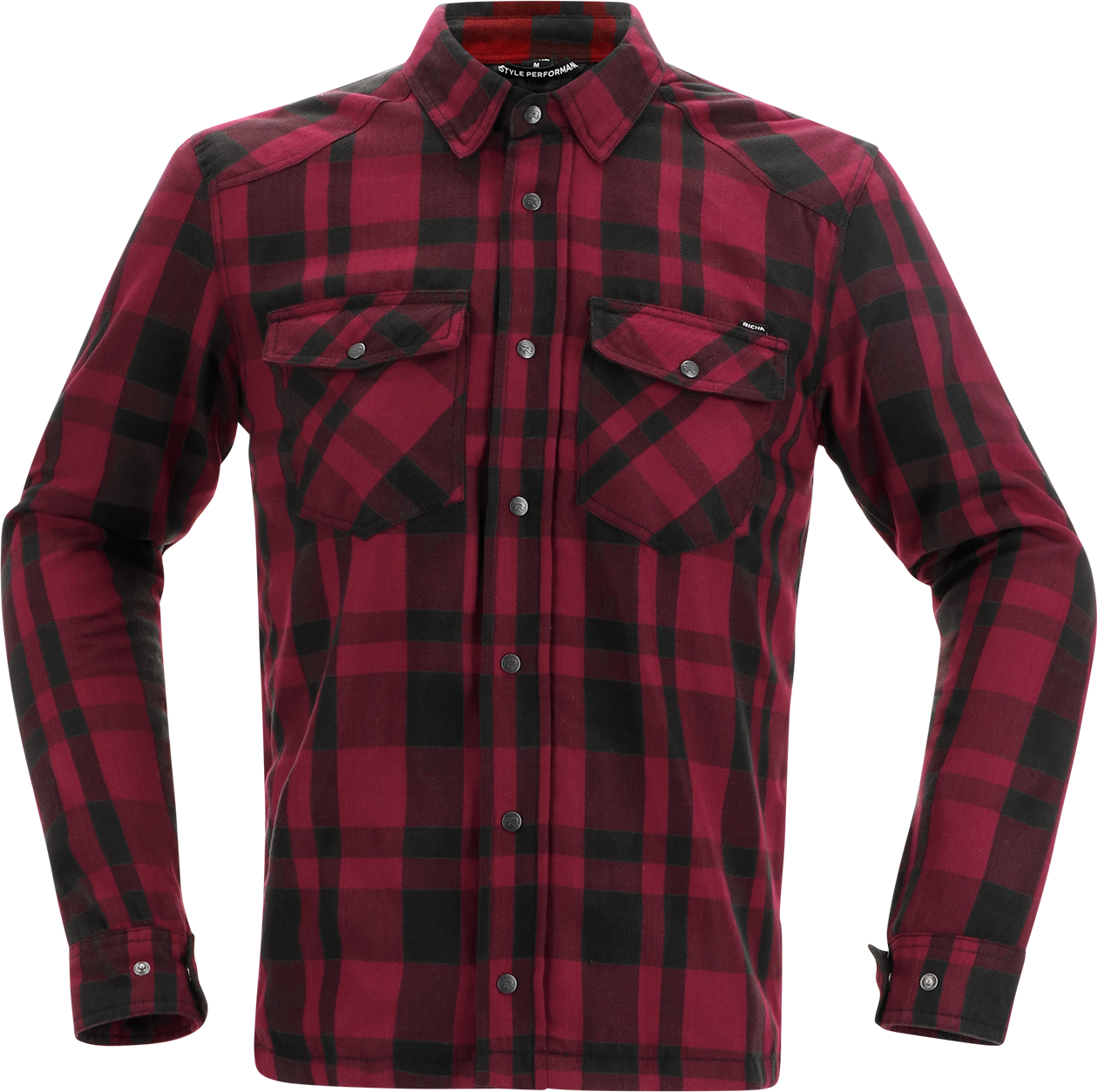 Richa Camisa de Moto  Forest Negro-Burdeos