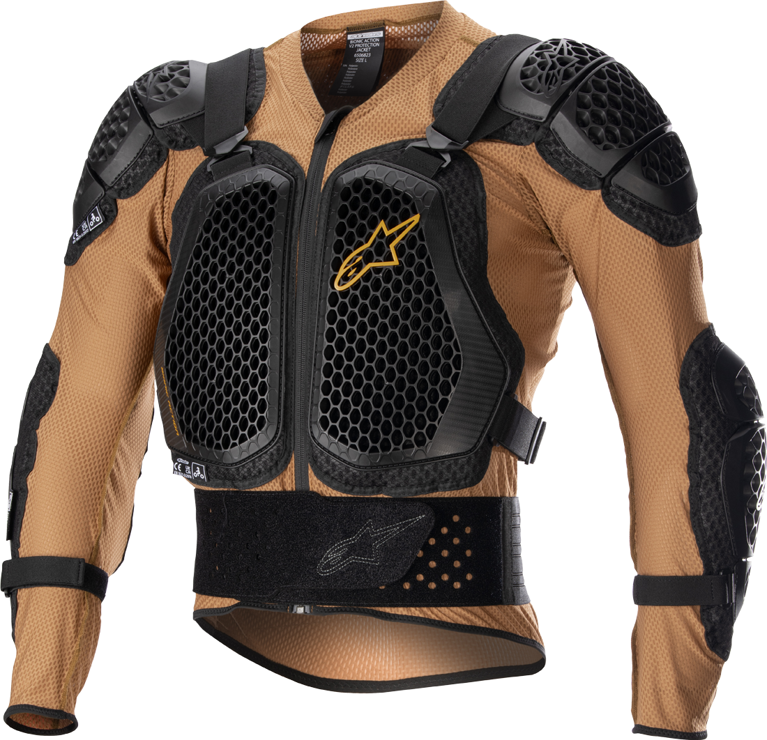 Alpinestars Chaqueta de Protección  Bionic Action V2 Arena-Negro Mandarina