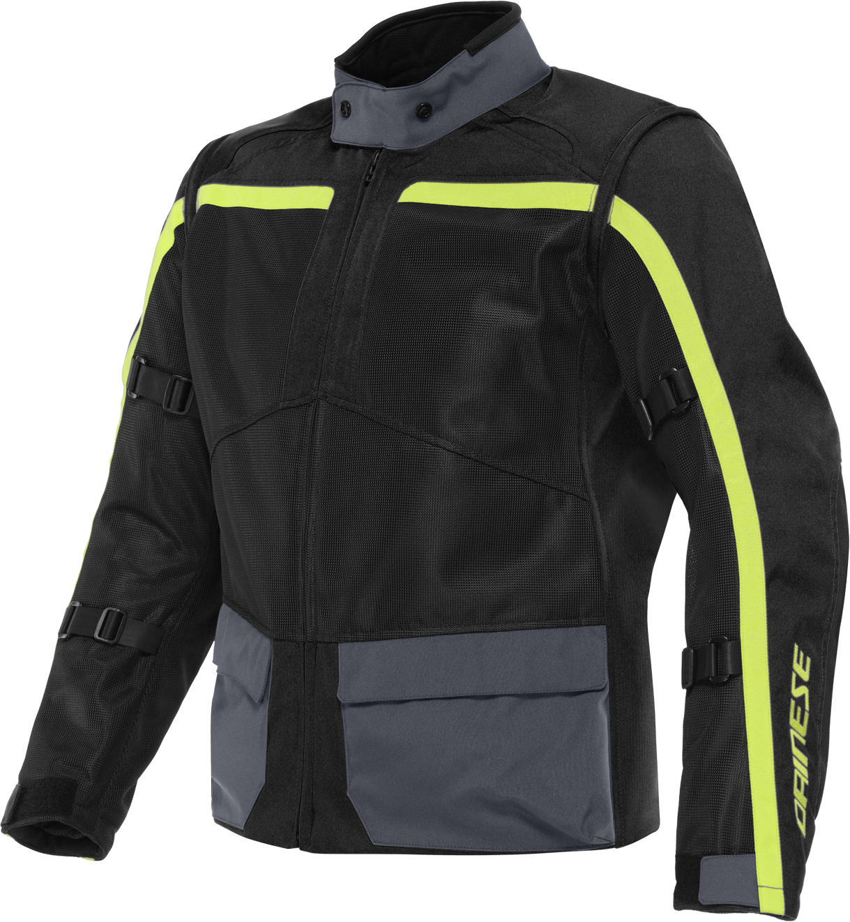 Dainese Chaqueta de Moto  Outlaw Tex Negro-Ébano- Amarillo Fluo