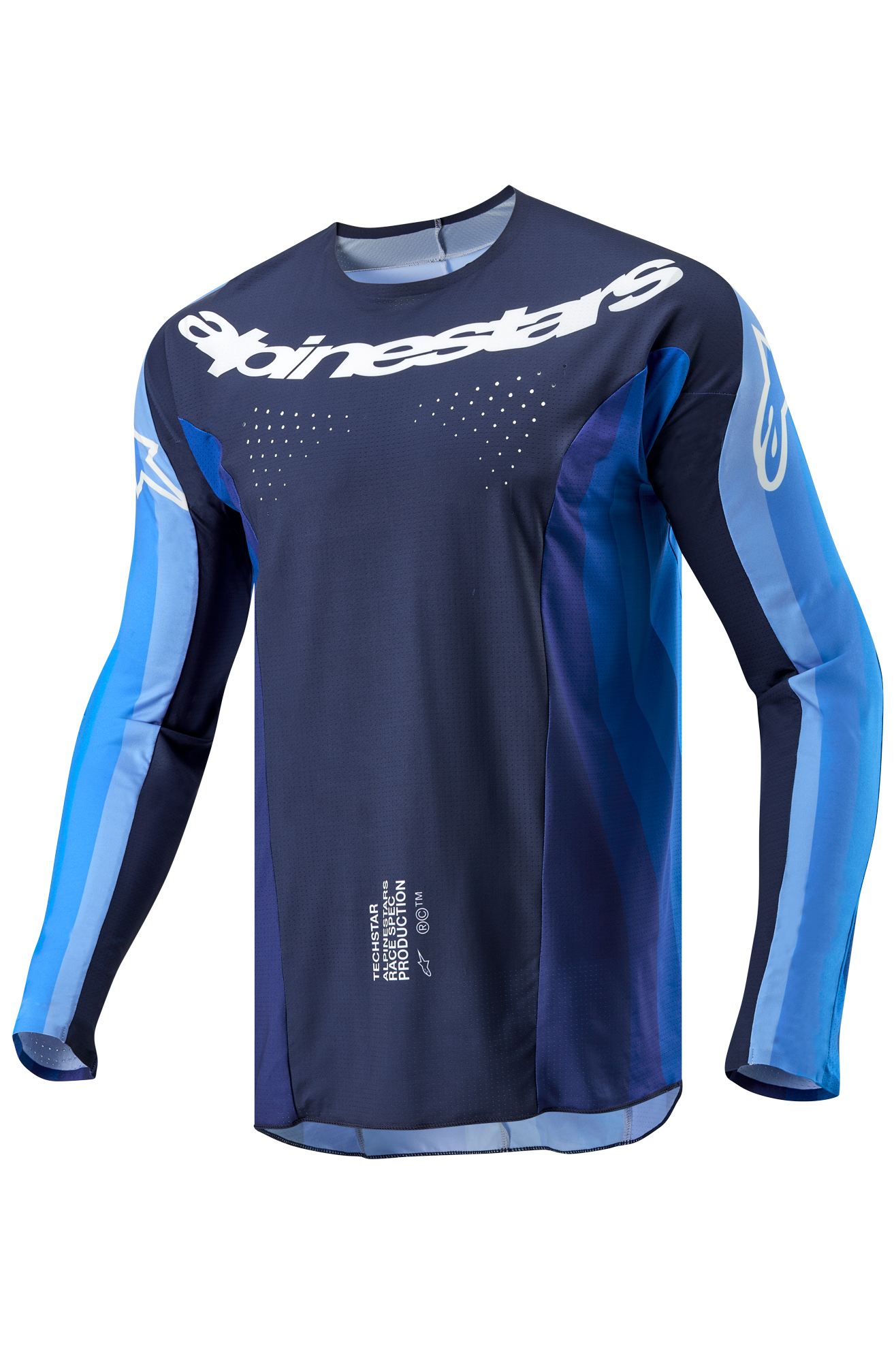 Alpinestars Camiseta de Cross  Techstar Pneuma Azul Marino Oscuro-Azul Claro
